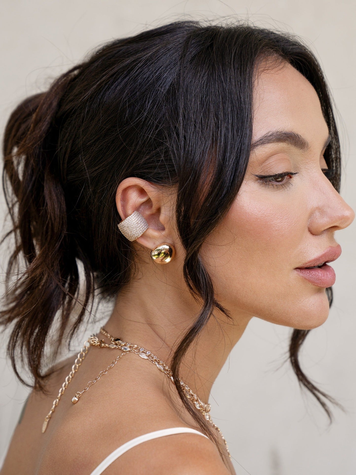 Chunky Crystal Ear Cuff for Bold Style