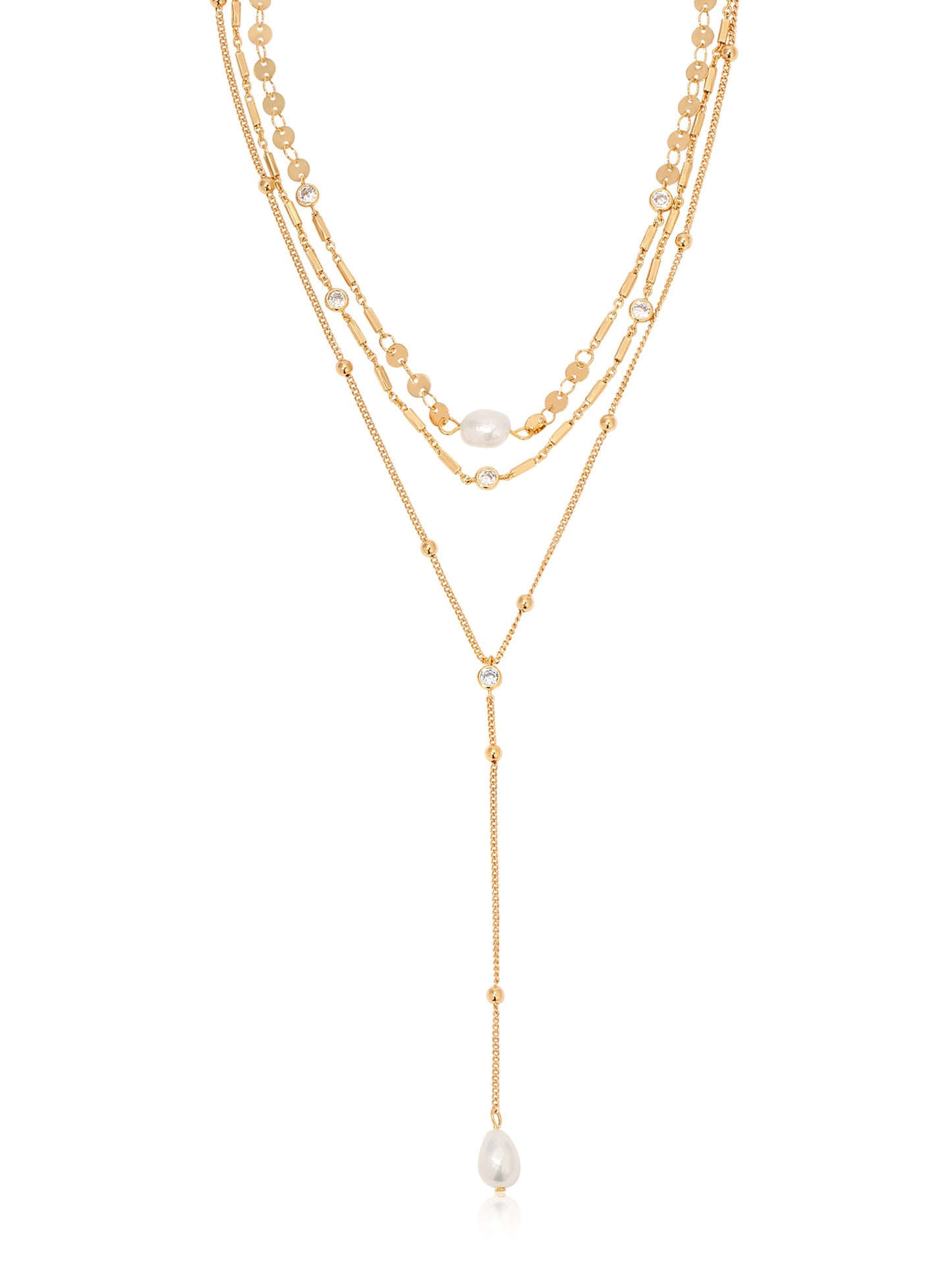 Pearl Lariat Necklace with Elegant Design