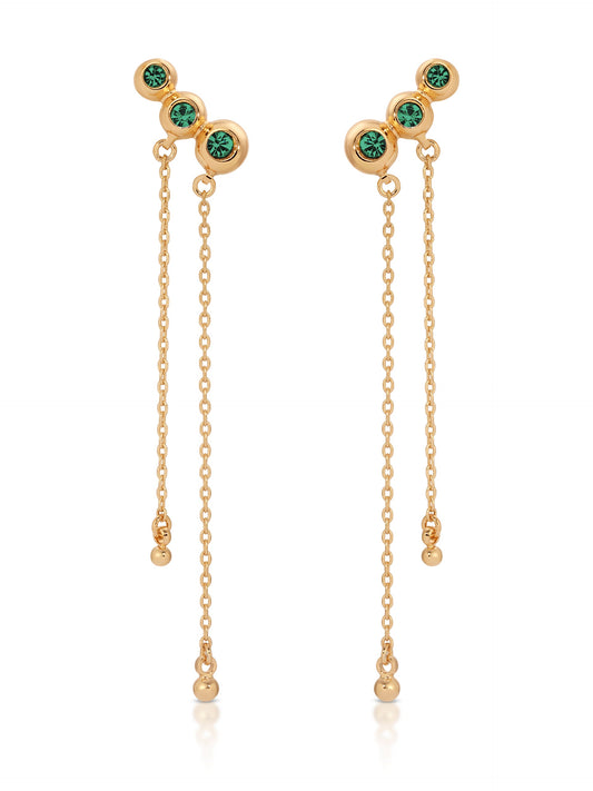 Emerald Waterfall Earrings in Elegant Design