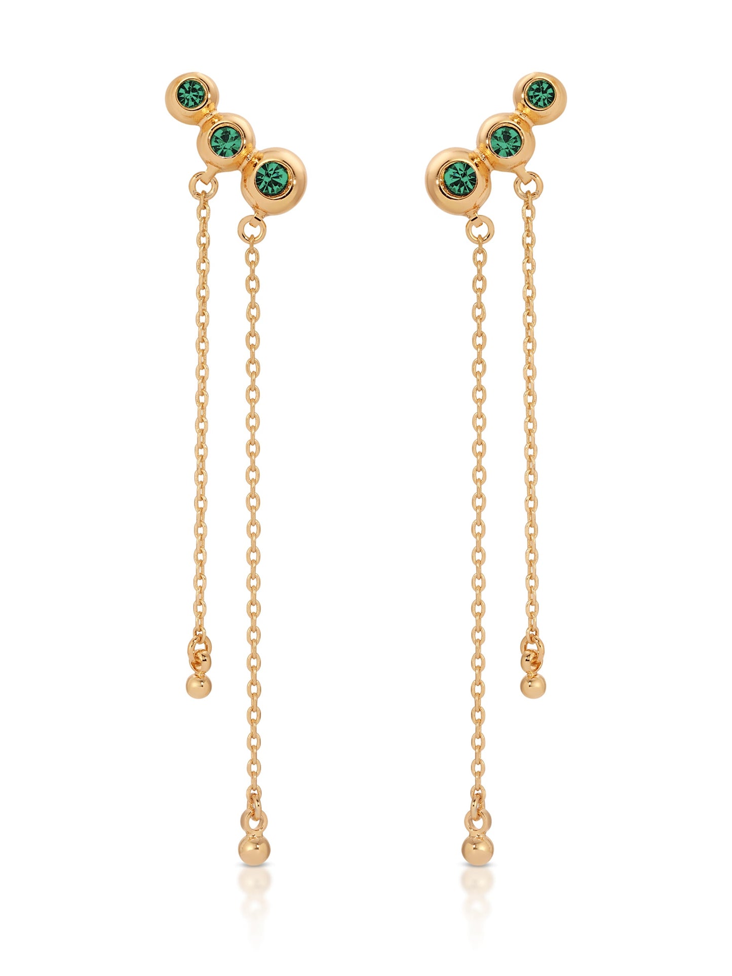 Emerald Waterfall Earrings in Elegant Design