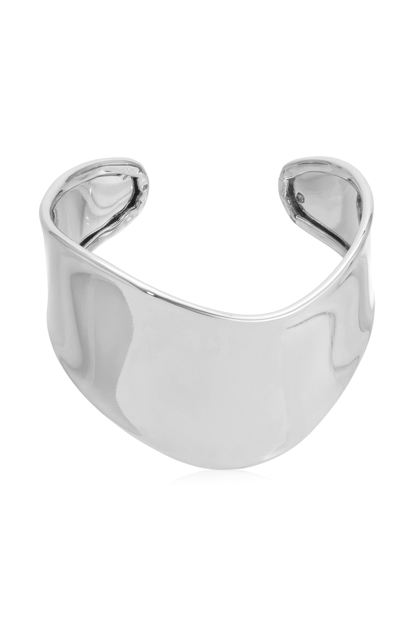 Polished Smooth Cuff Bracelet in Silver