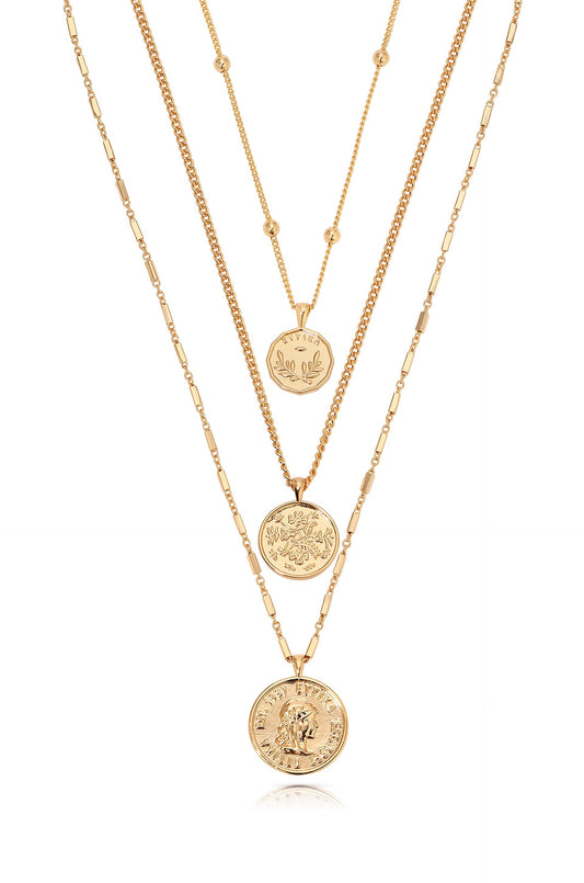 Three Coin Necklace Jewelry Set