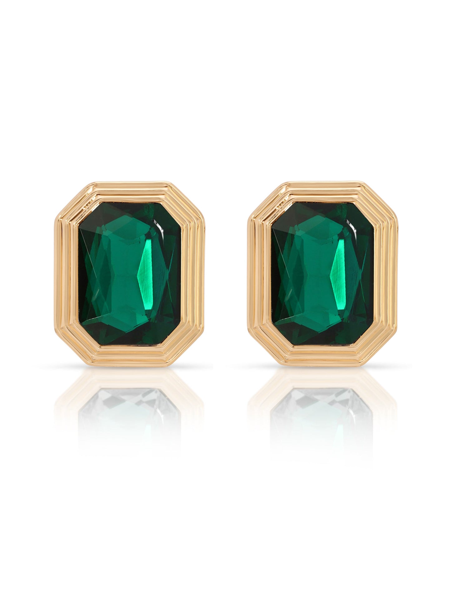 Emerald Art Deco Style Earrings