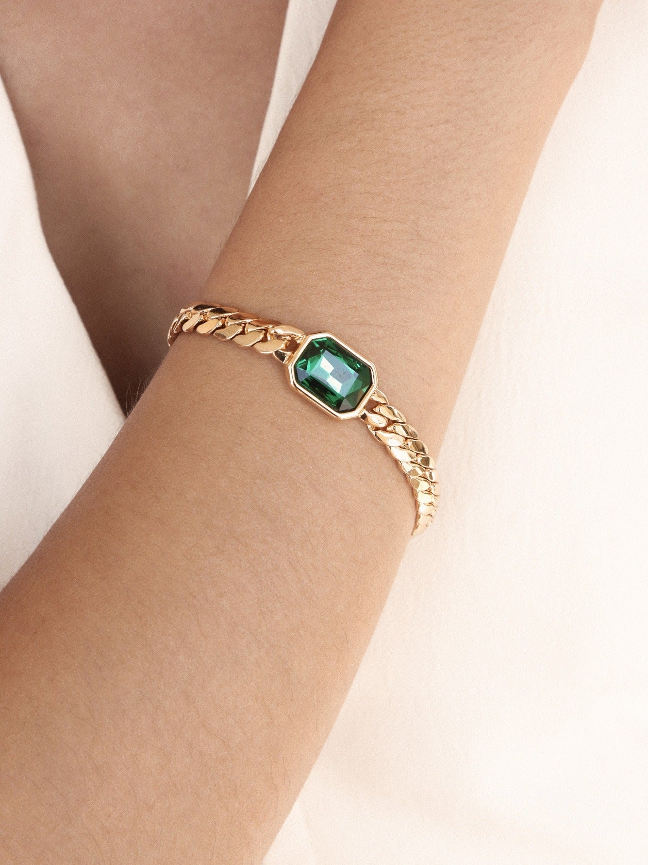 Emerald Art Deco Style Bracelet