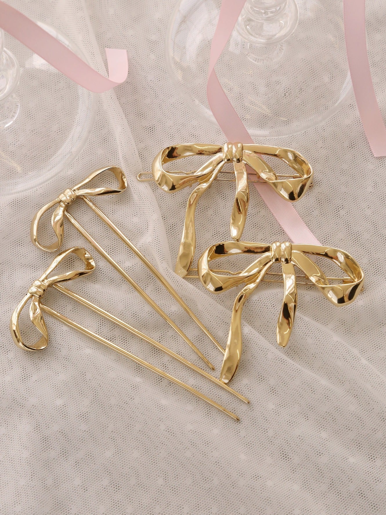 Organic Bow Hair Barrette Accessory