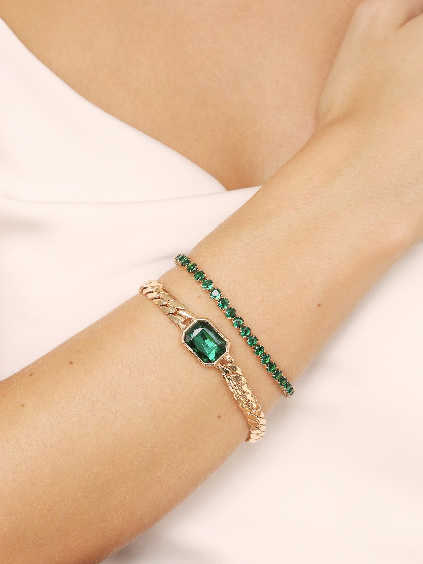 Emerald Art Deco Style Bracelet