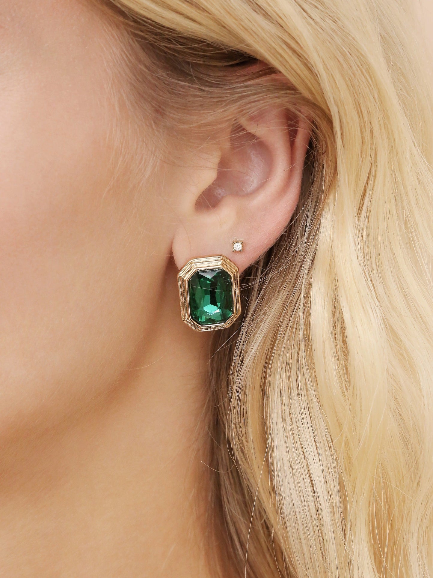 Emerald Art Deco Style Earrings