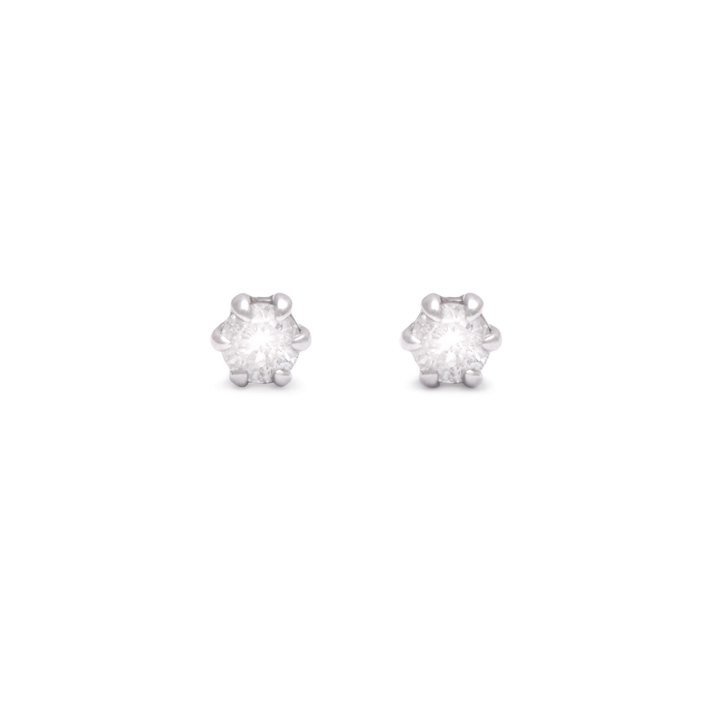 Diamond Stud Earrings with Fairy Light Design