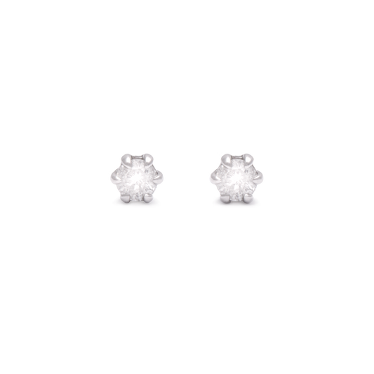 Diamond Stud Earrings with Fairy Light Design