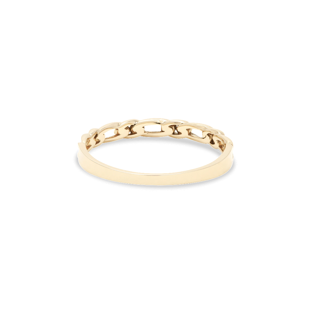 Silver Figaro Chain Link Ring Design