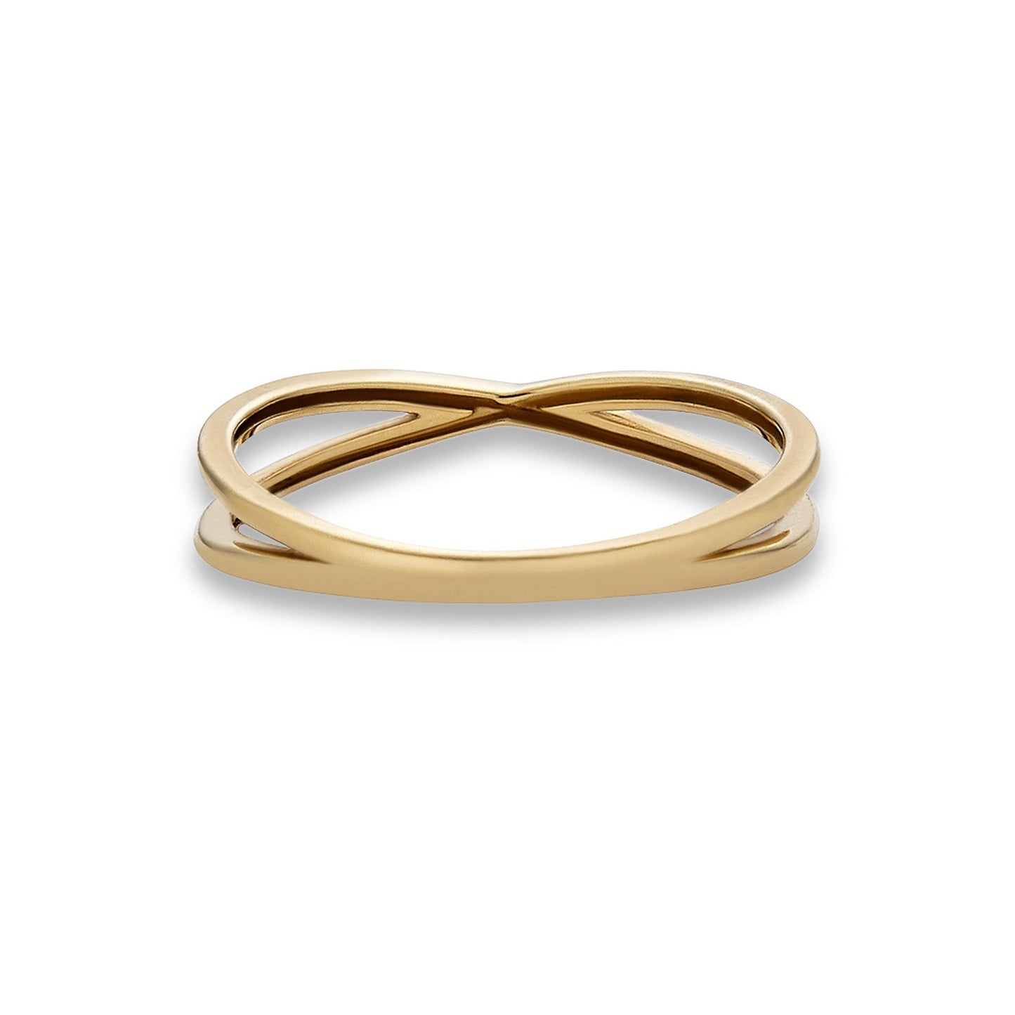 Elegant Crossover Ring in Fine Material