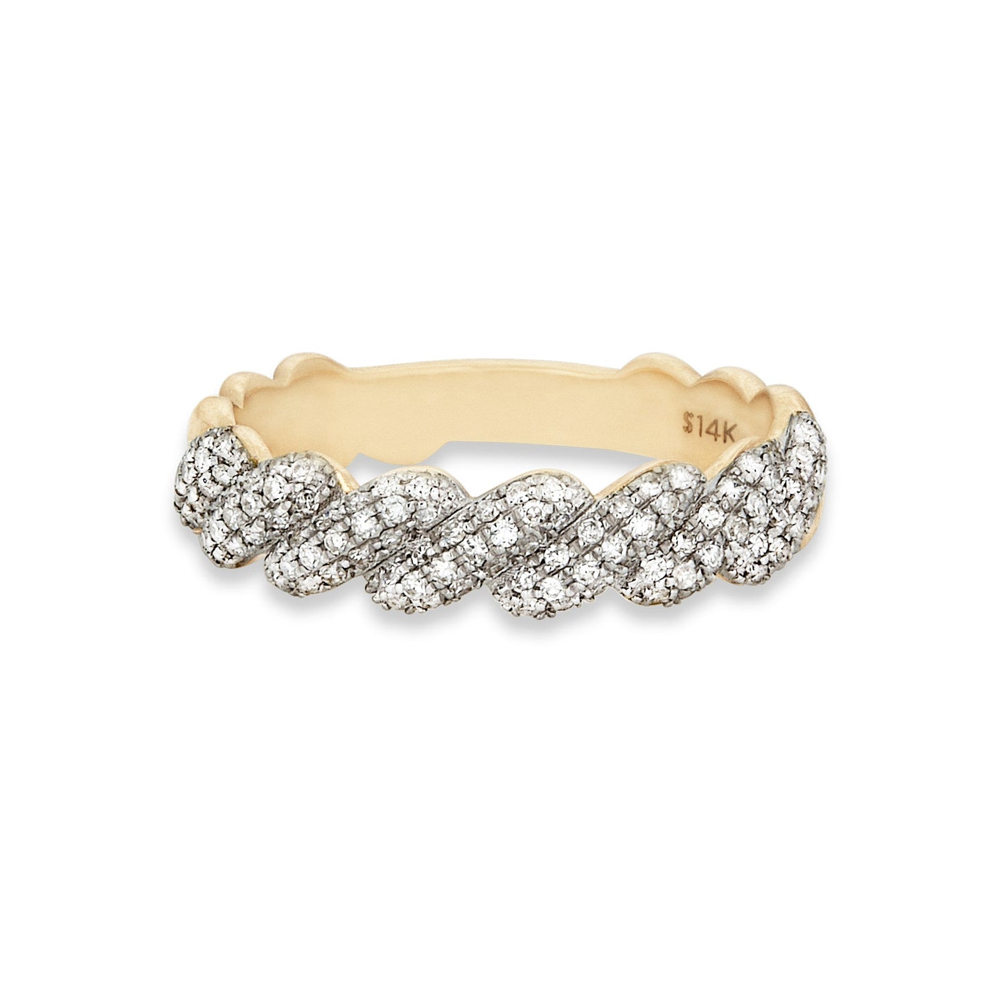 Elegant Diamond Brioche Style Ring