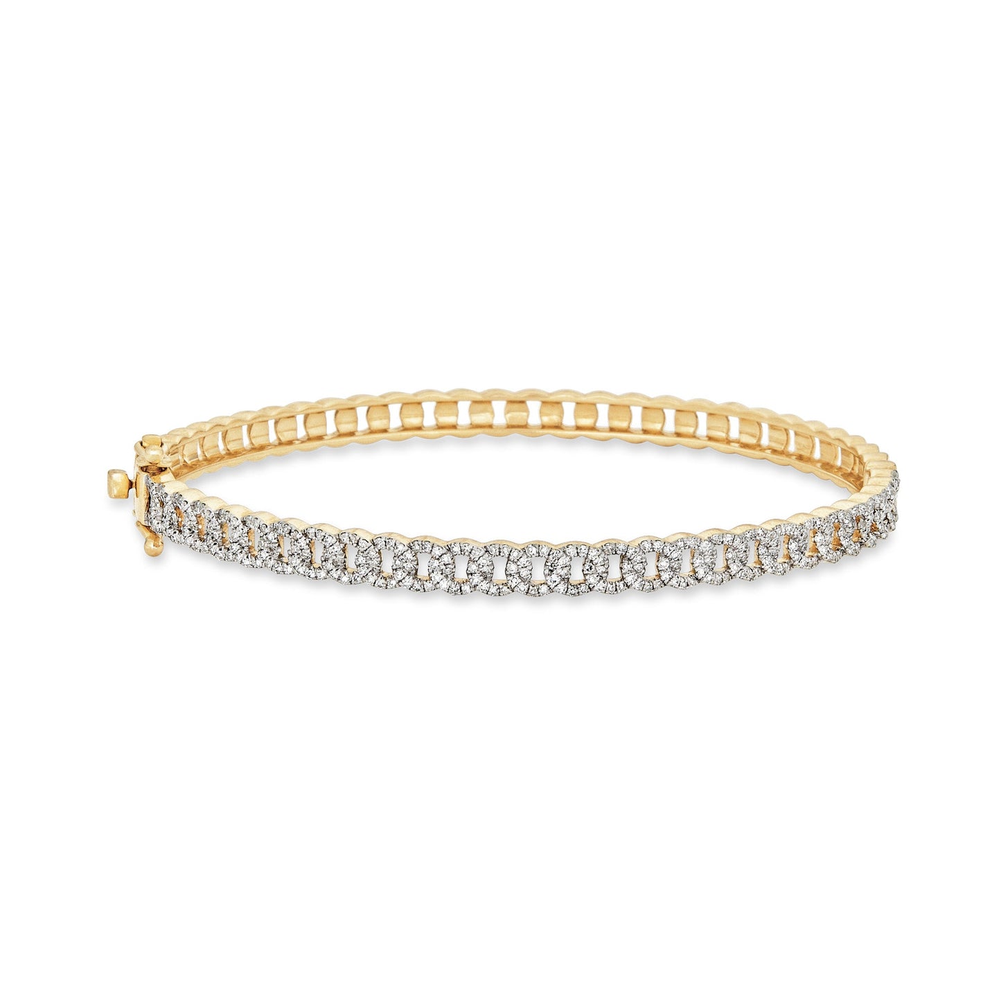 Diamond Pave Chain Bangle Bracelet in Fine Design