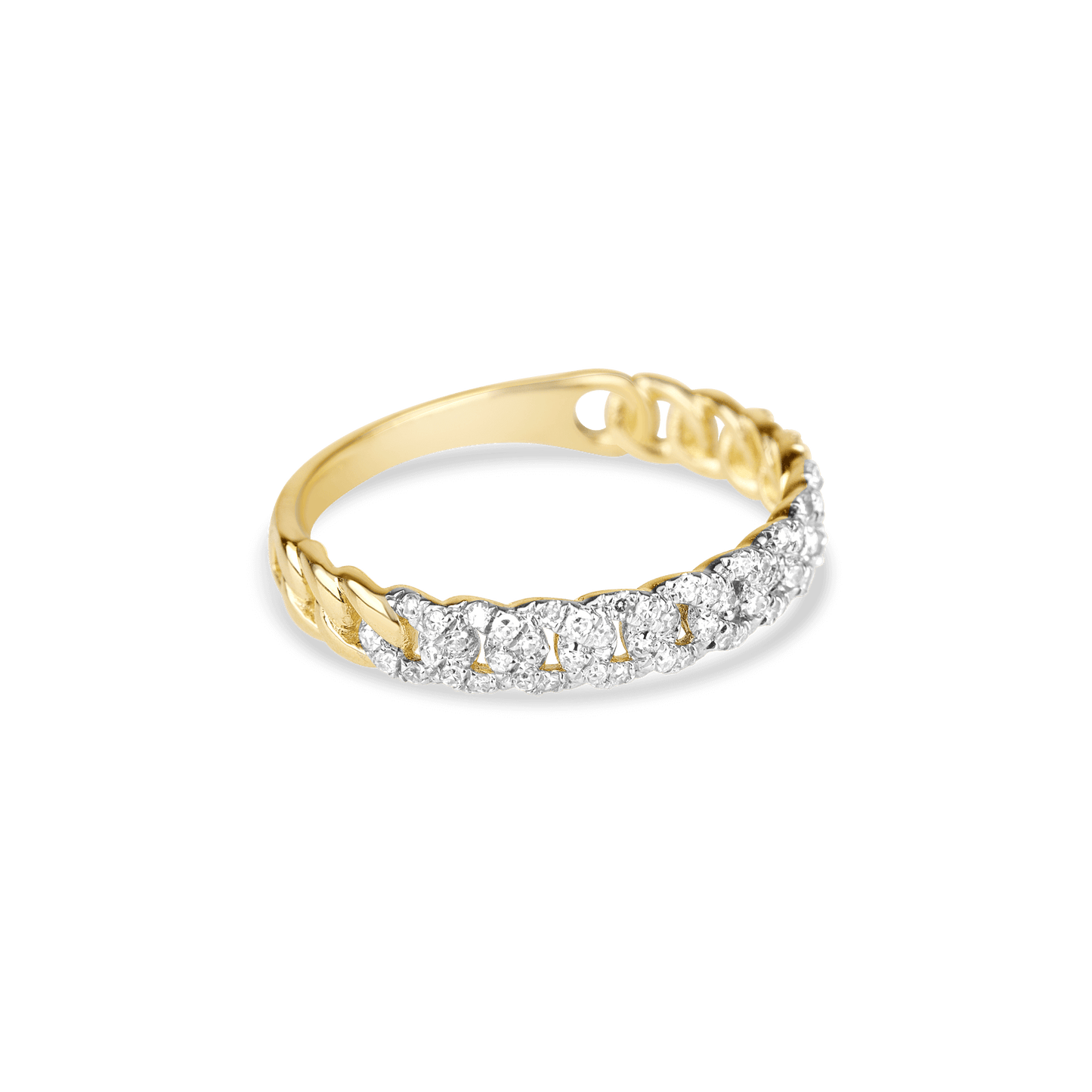 Diamond Pave Chain Ring in Elegant Design