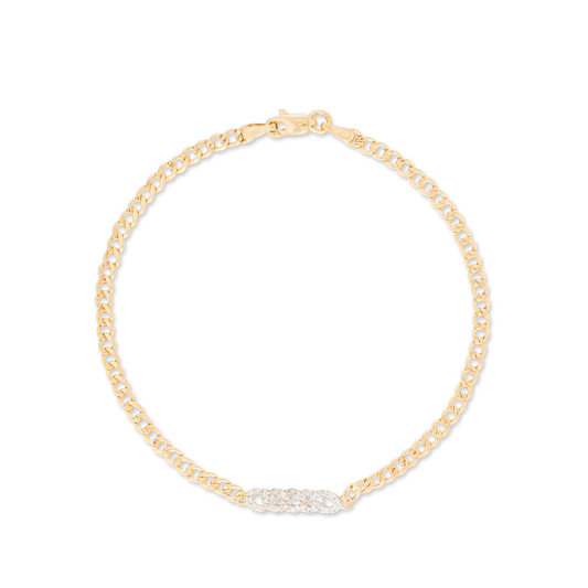 Diamond Pave Curb Chain Bracelet in Fine Design 1