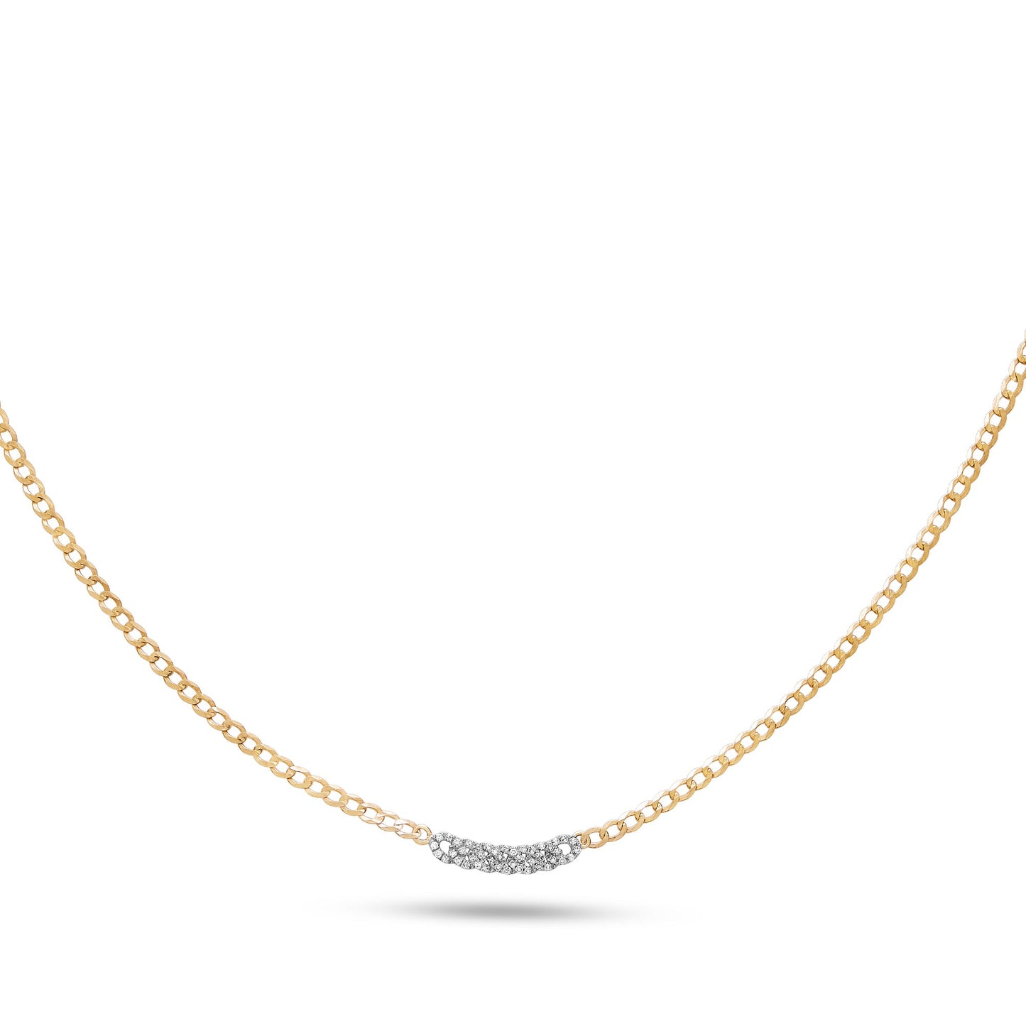 Diamond Pave Curb Chain Necklace in Fine Design