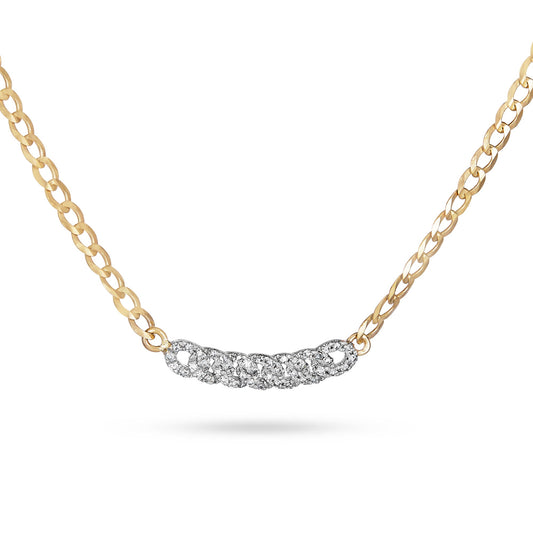 Diamond Pave Curb Chain Necklace in Fine Design