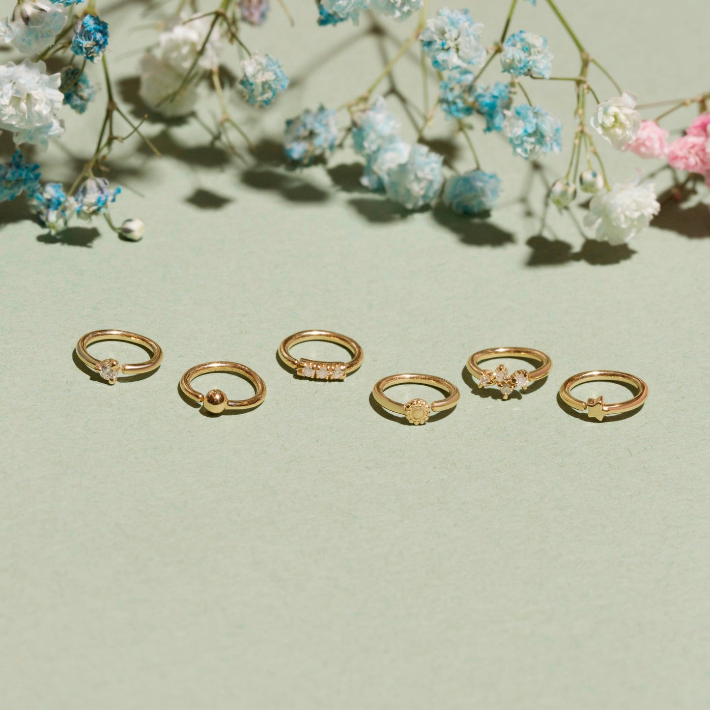 Starry Fixed Hoop Earrings for Everyday Wear