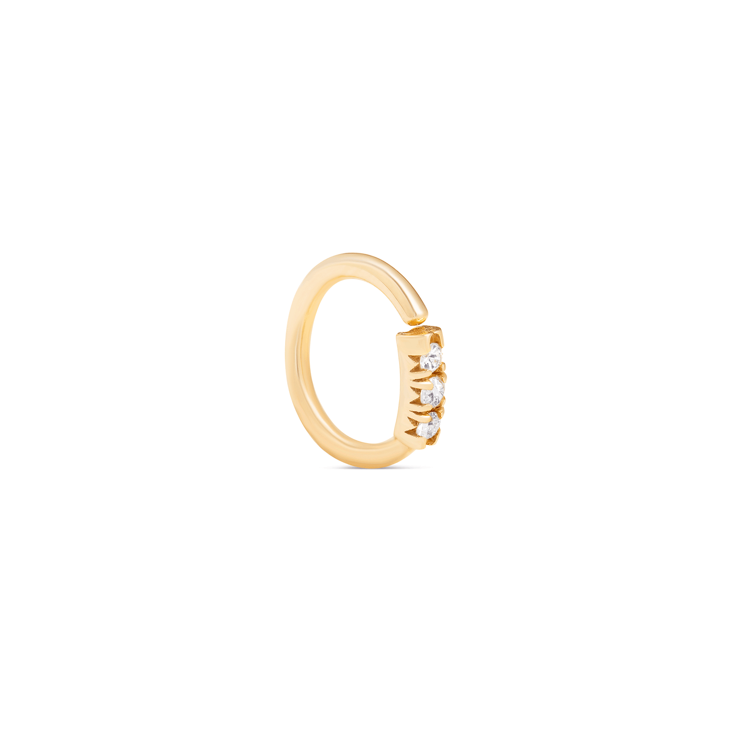 Triple Diamond Hoop Earrings in Fixed Style