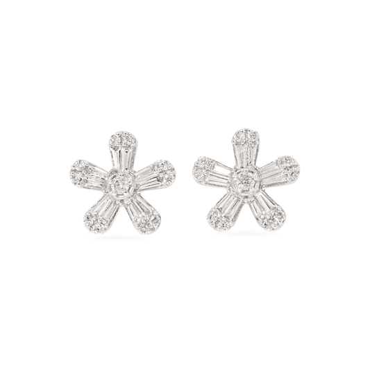 Diamond Flower Power Stud Earrings