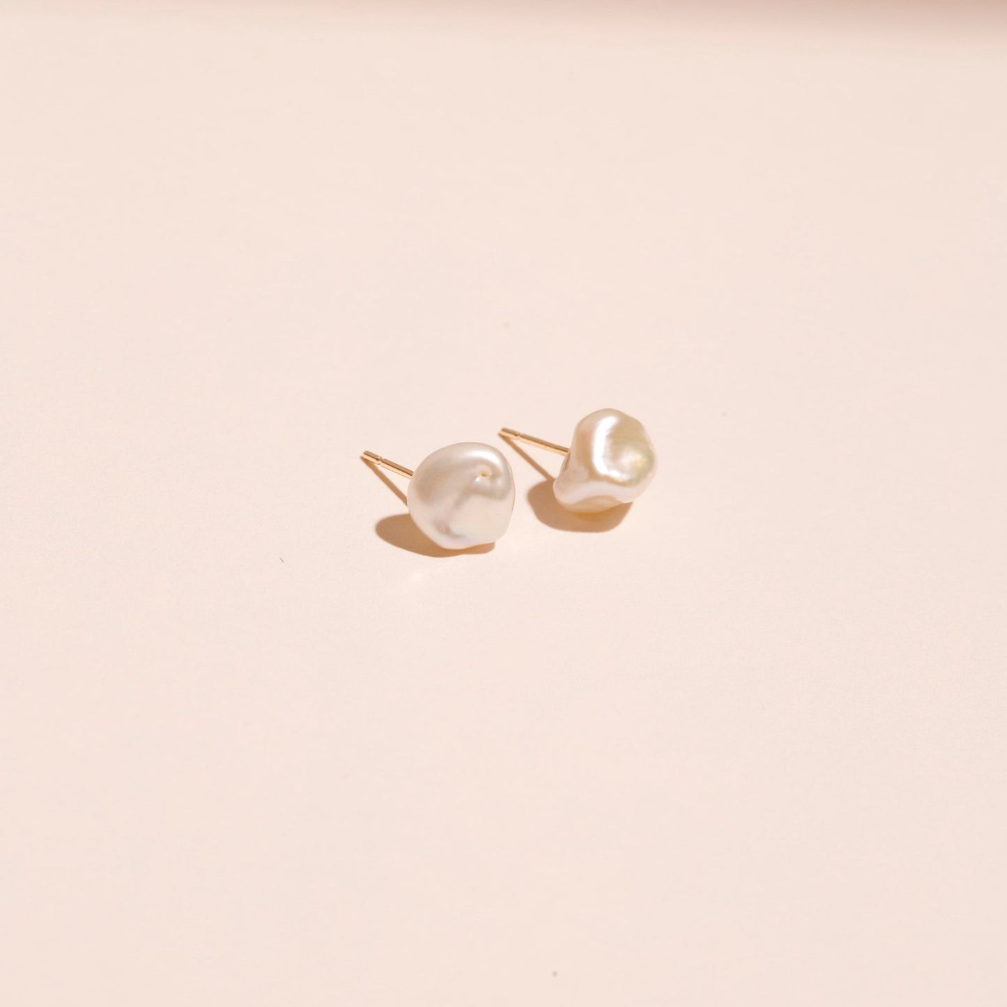 Unique Freeform Pearl Stud Earrings