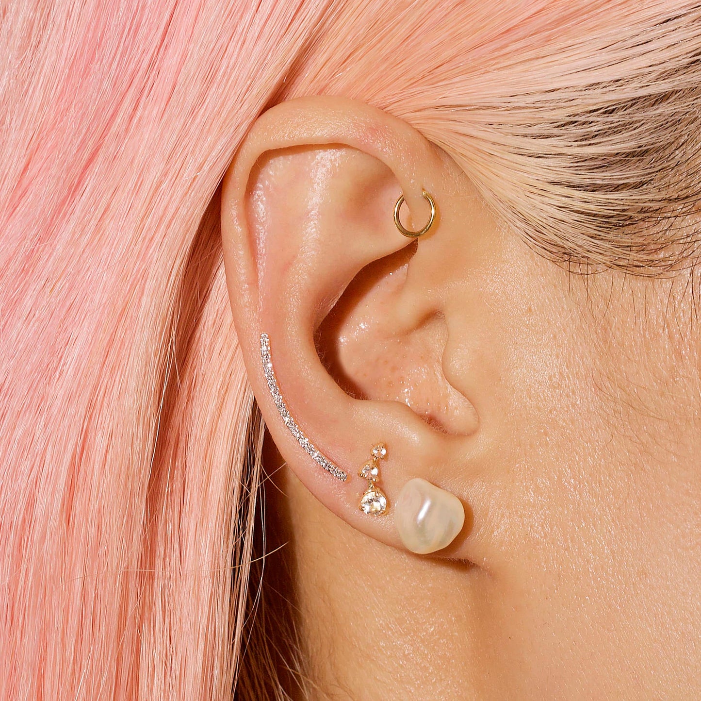 Unique Freeform Pearl Stud Earrings