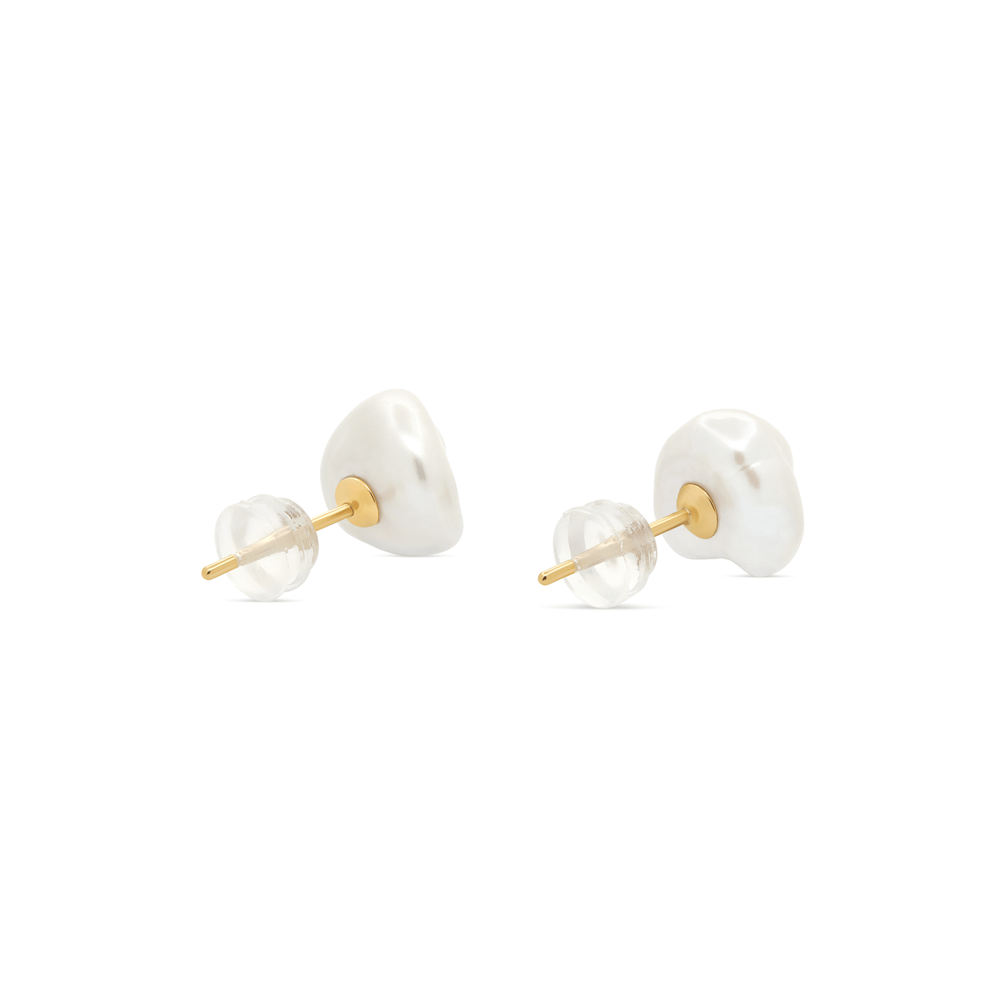 Unique Freeform Pearl Stud Earrings