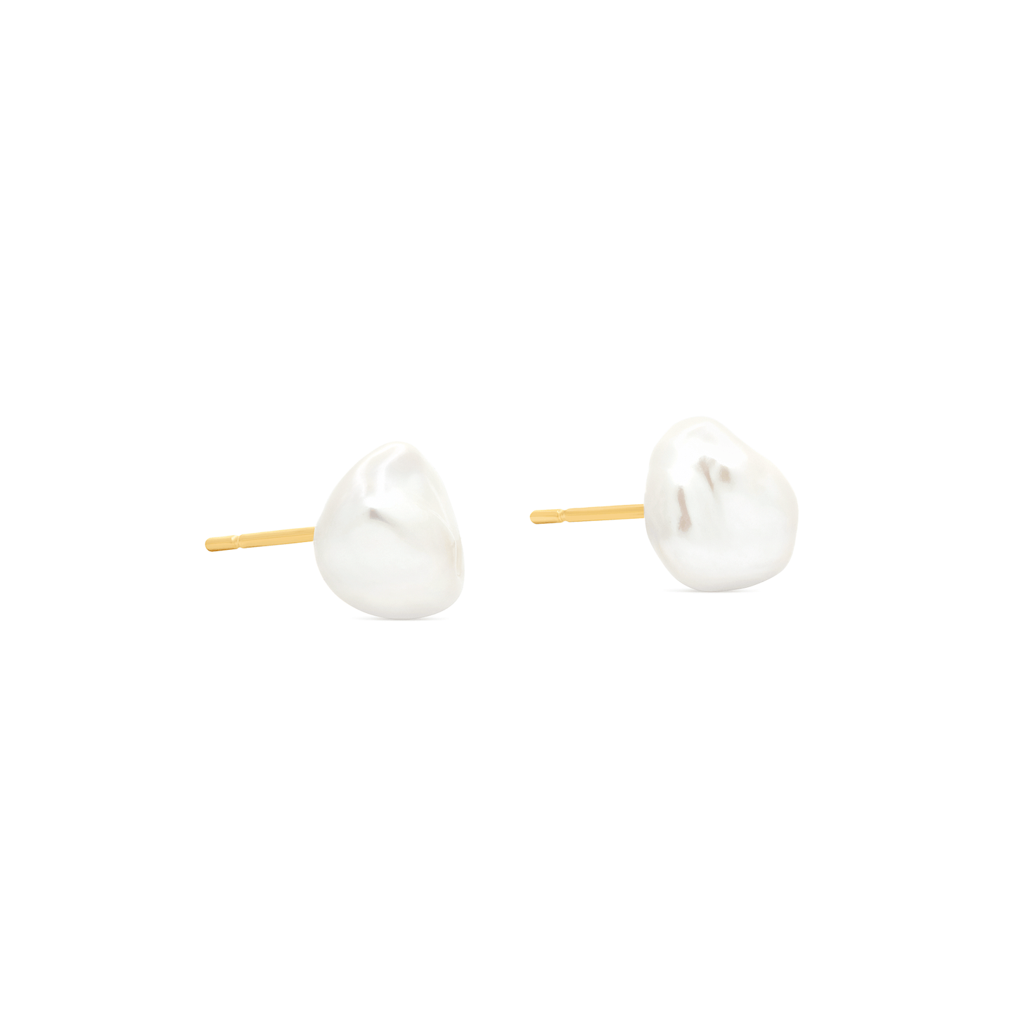 Unique Freeform Pearl Stud Earrings