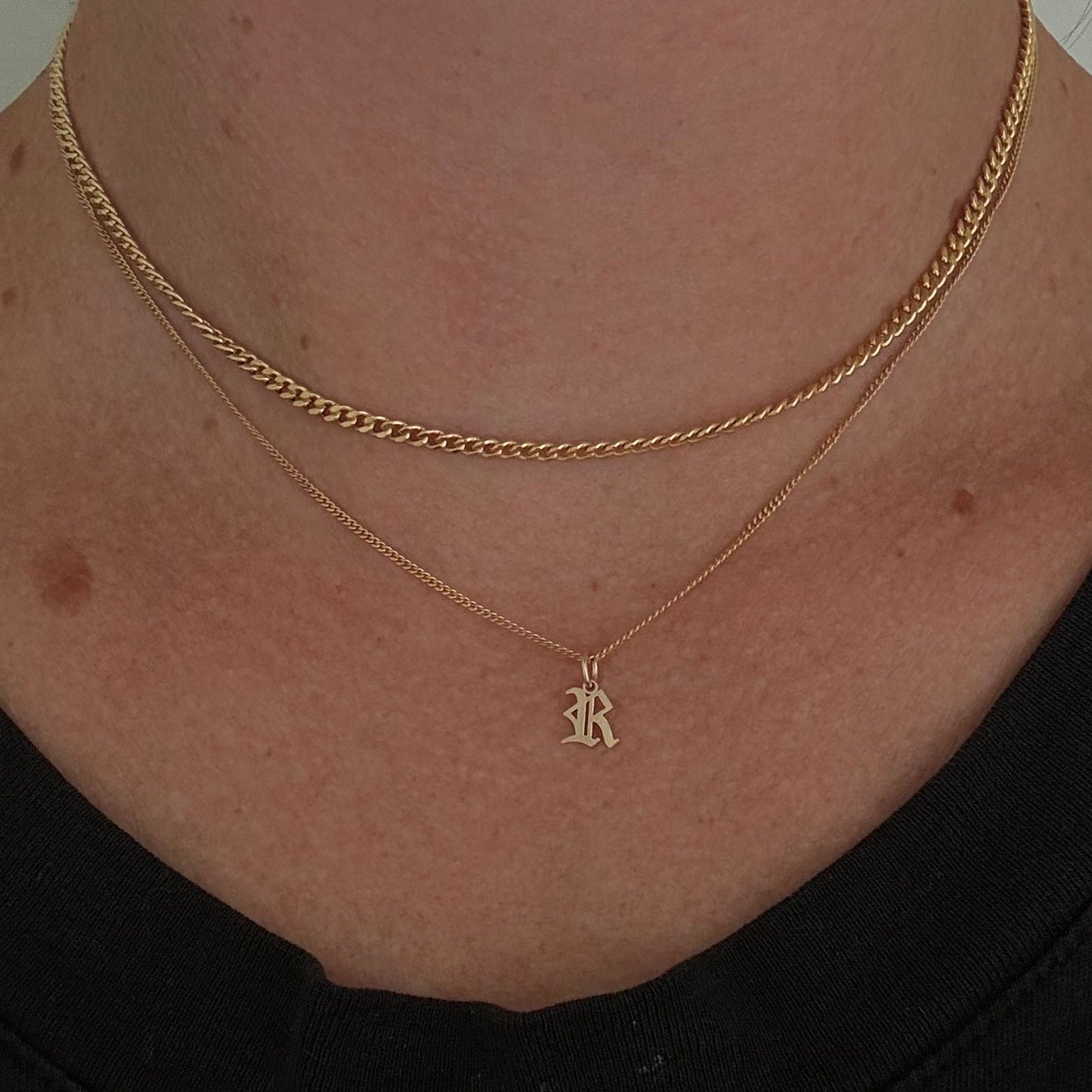 Choker and Initial Necklace Layering Set