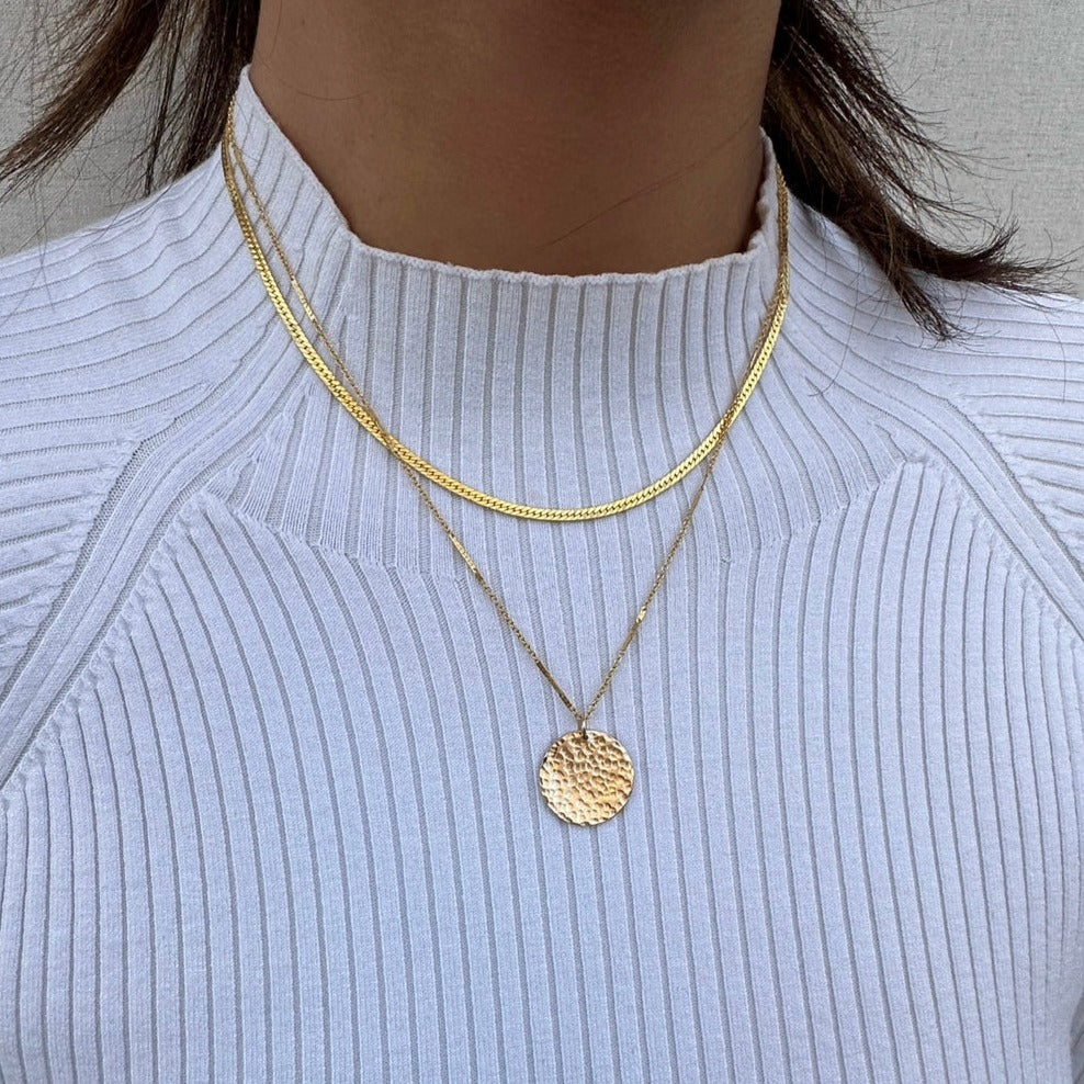 Coin Necklace in Silver with Unique Design