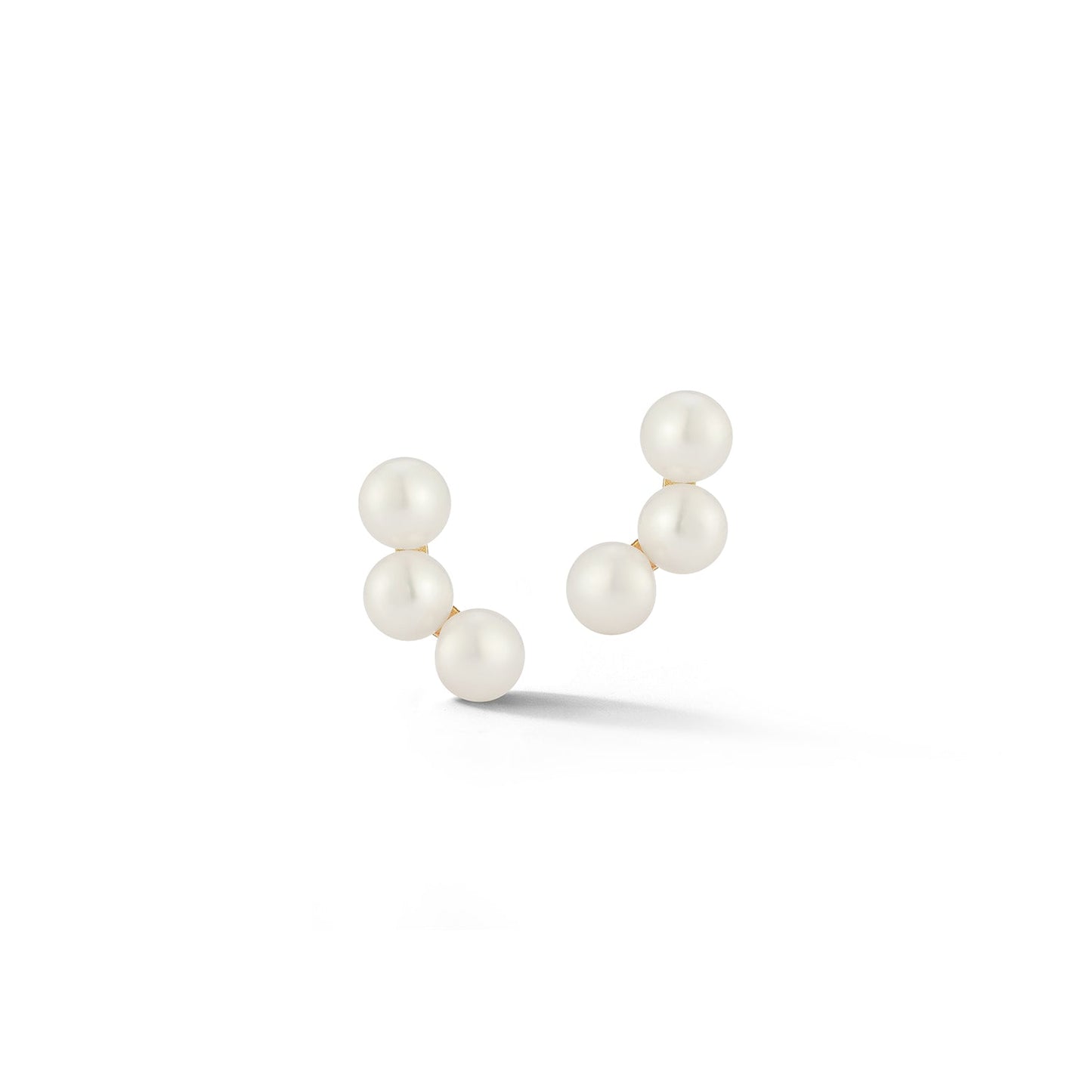 Elegant Trio Pearl Stud Earrings in Classic Style