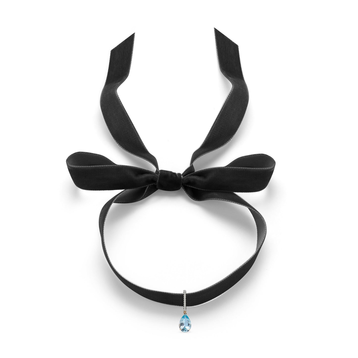 Velvet Choker with Blue Topaz and Diamonds