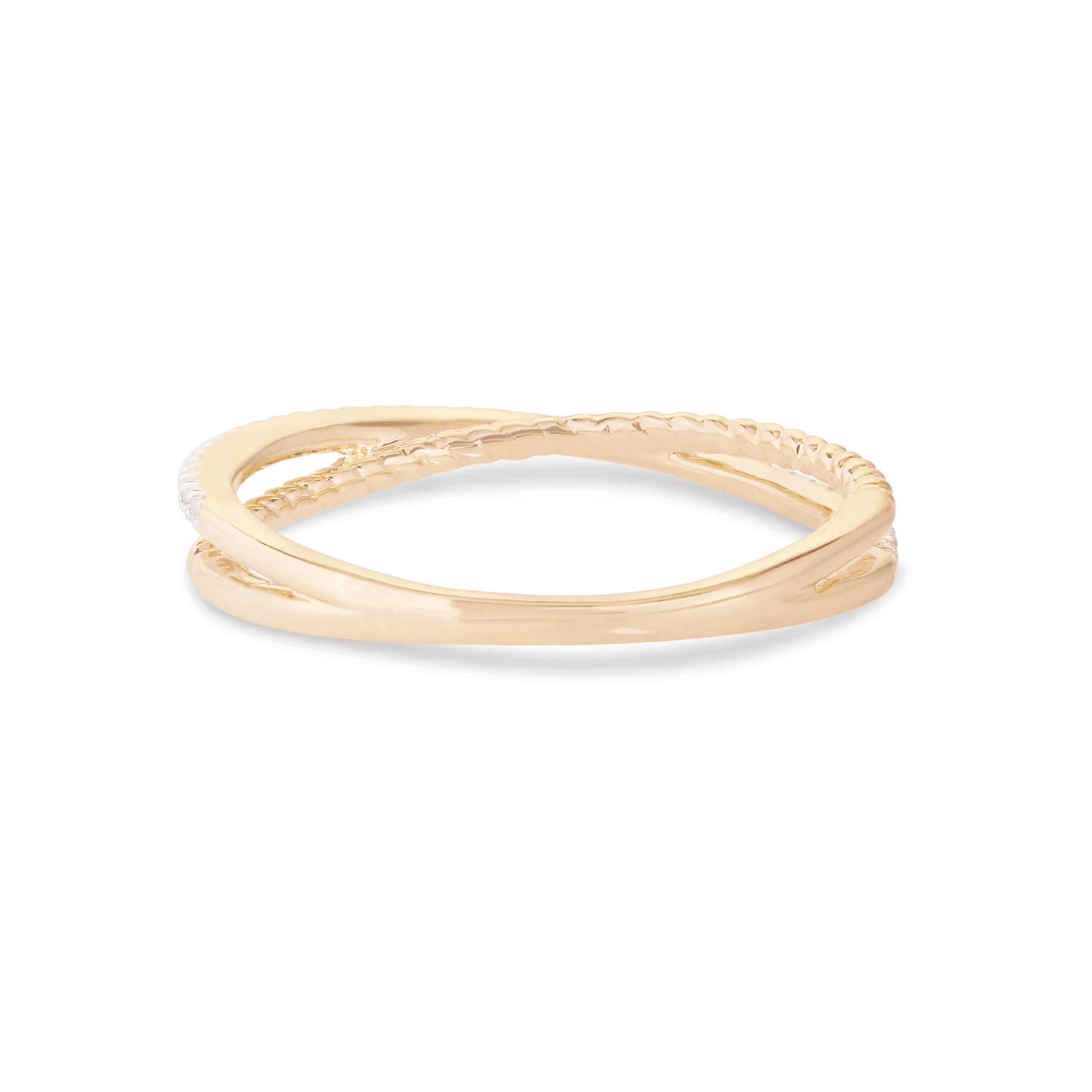 Crossover Pave Band in Modern Design