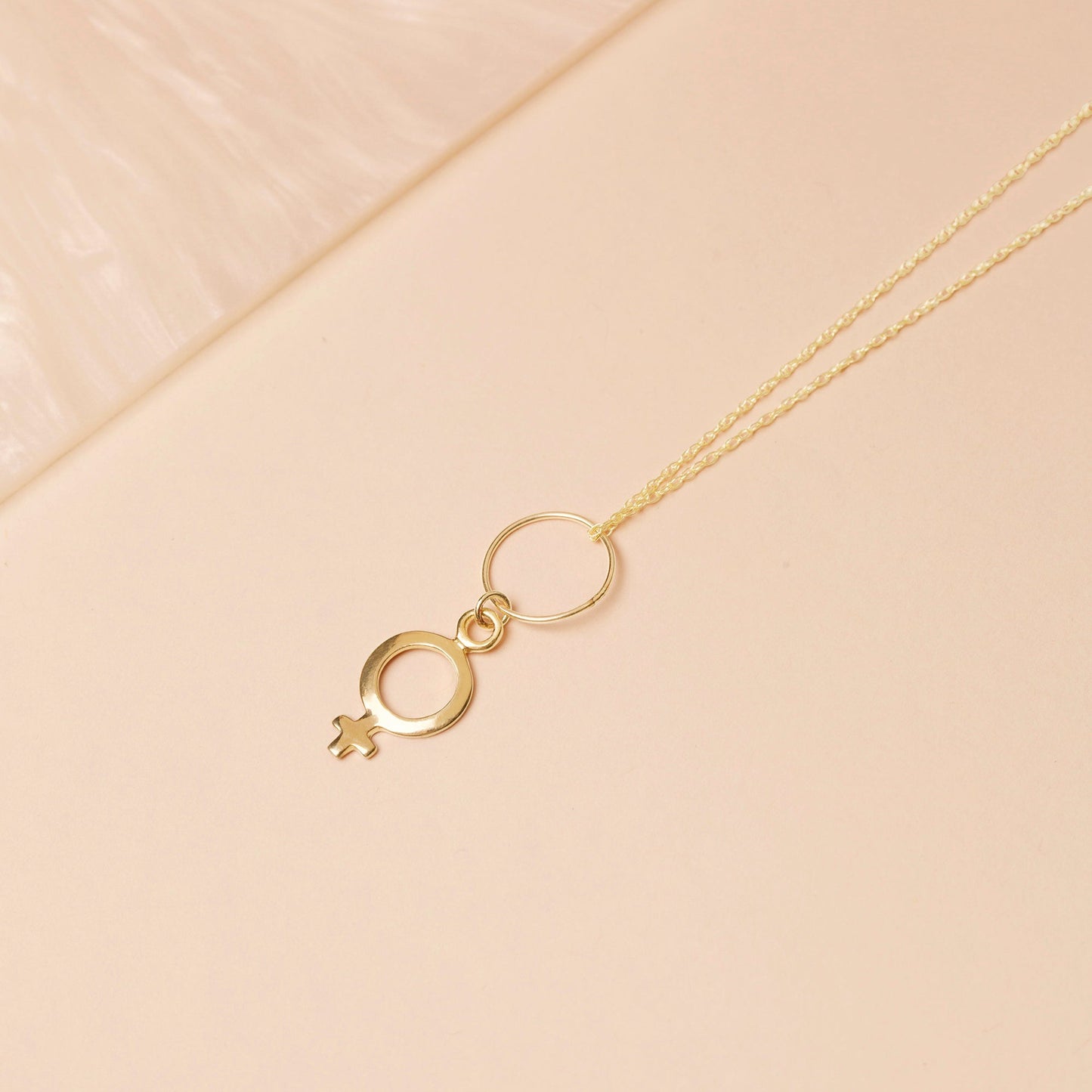 Double Hoop Charm Necklace for Girls