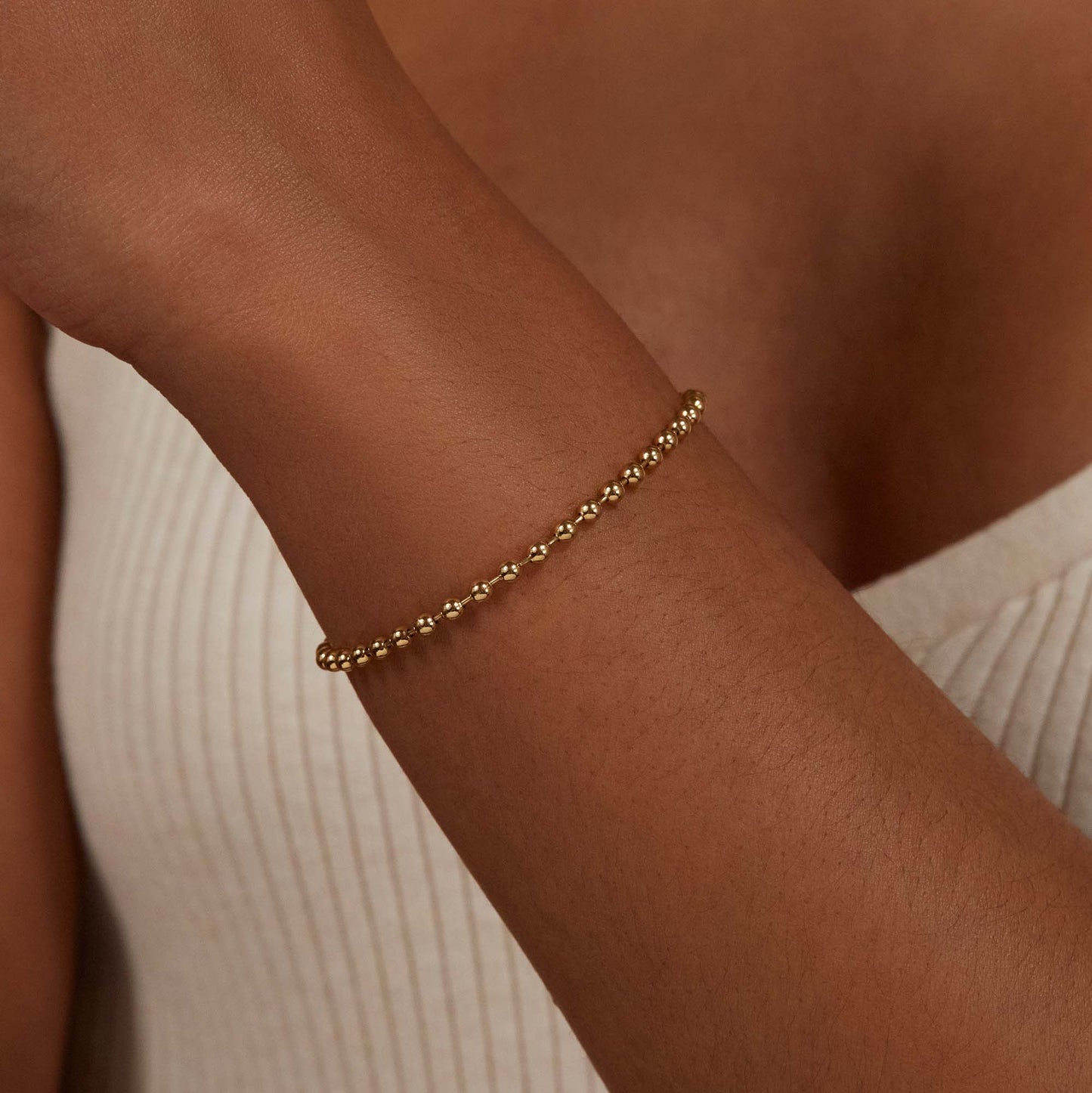 Elegant Gold Ball Chain Bracelet for Women