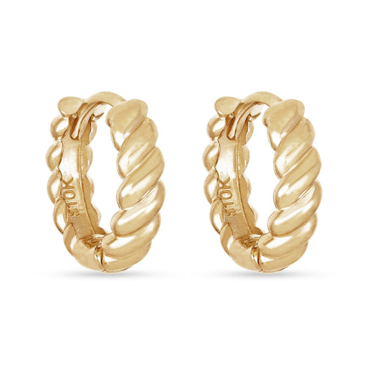 Delicate Gold Brioche Hoop Earrings