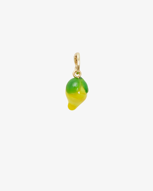 Lemon-Shaped Glass Charm for Jewelry Making