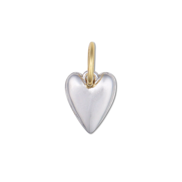 Two Toned Heart Charm Pendant Necklace