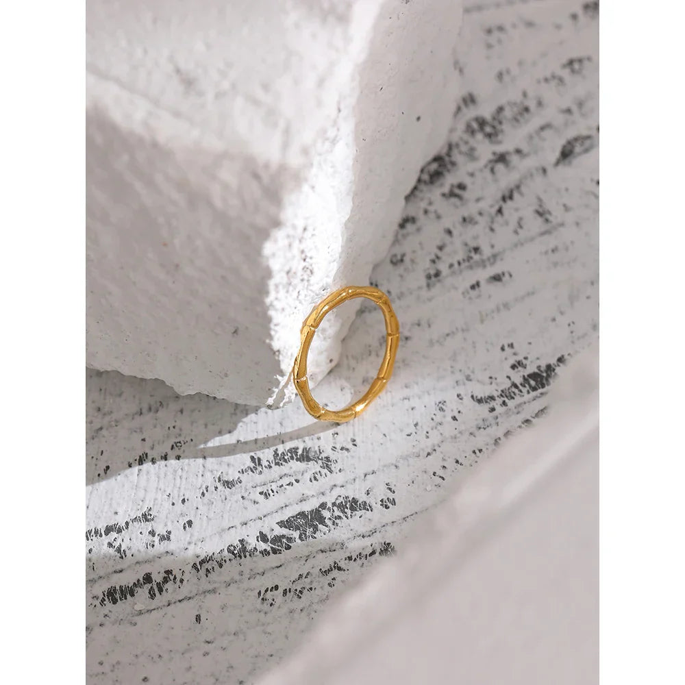 Simple Bamboo Joint Minimalist Ring