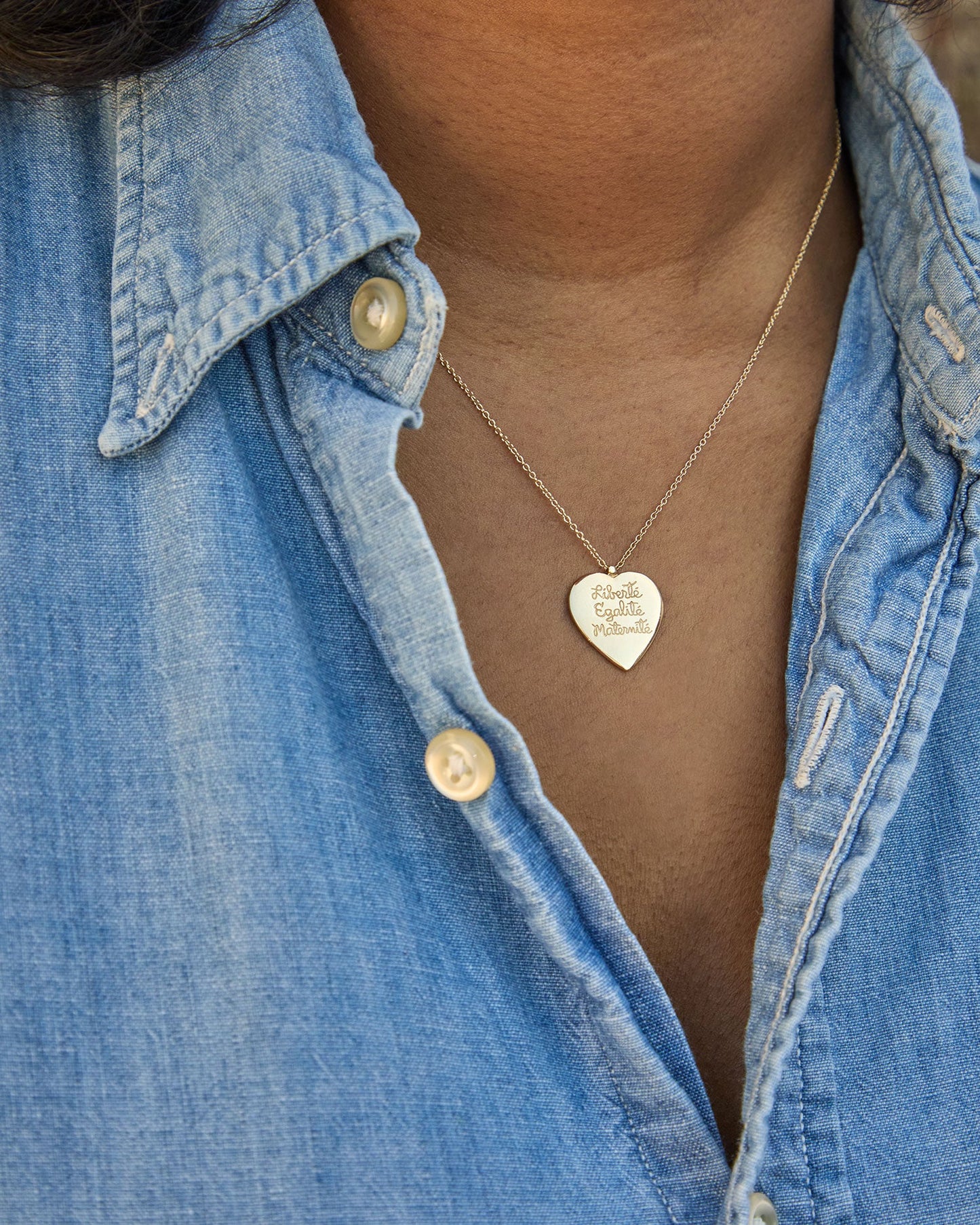 Simple Heart Pendant Necklace in Silver