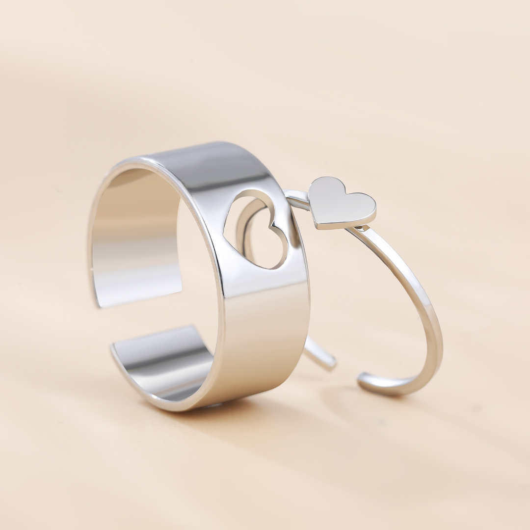 Heart Shaped Ring Set for Couples