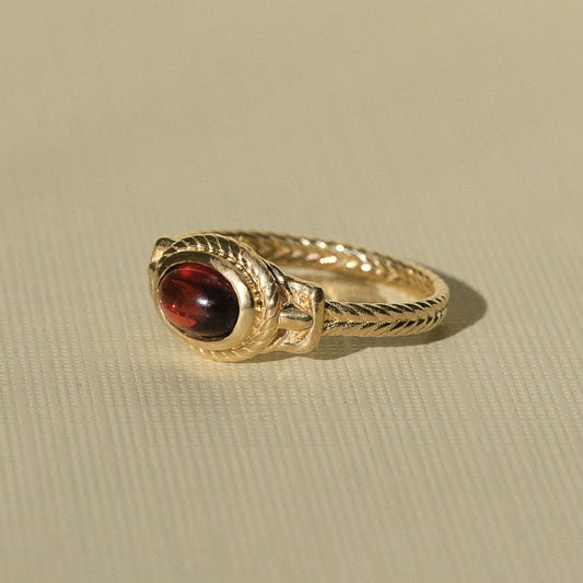 Garnet Ancient Heirloom Style Ring