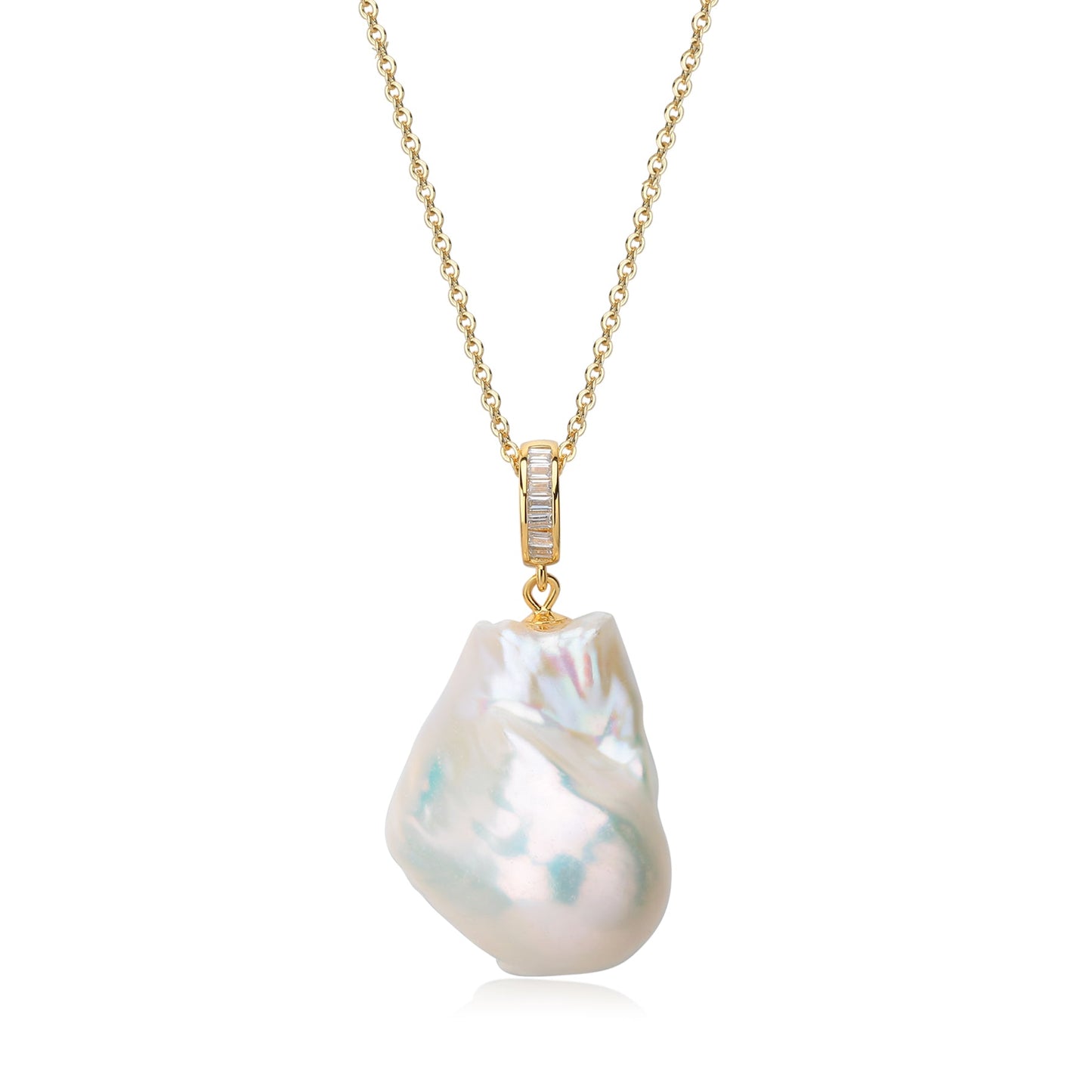 White Baroque Pearl Pendant Necklace for Women