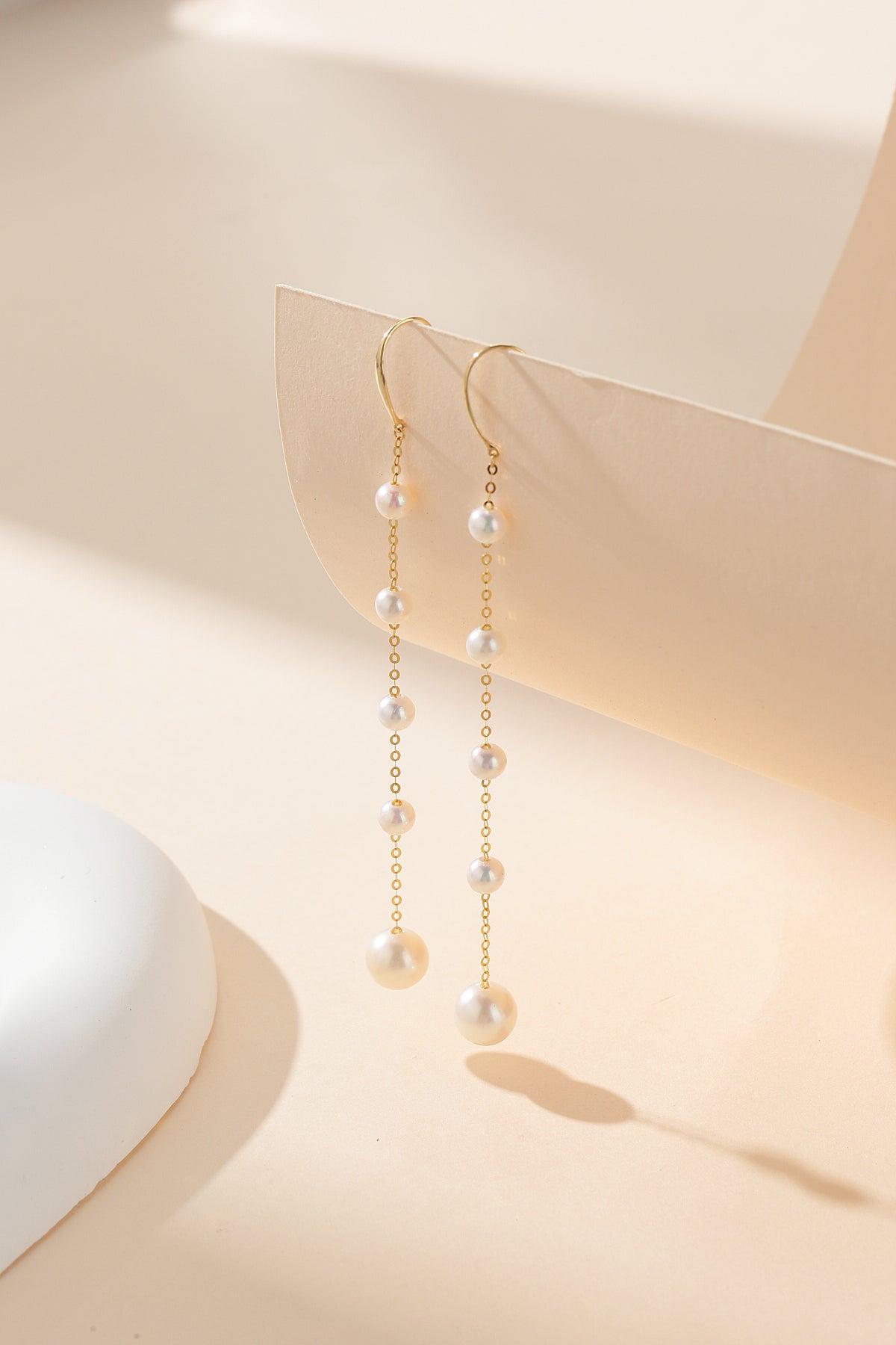 Dangle Cluster Earrings with Freshwater Pearls and Gold