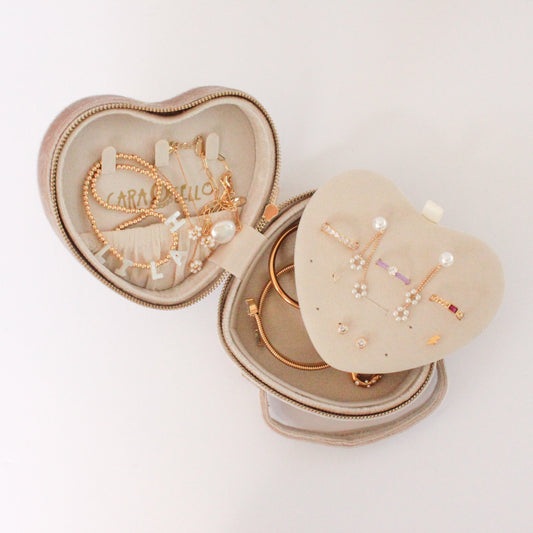 Velvet Jewelry Case for Heart-Shaped Items