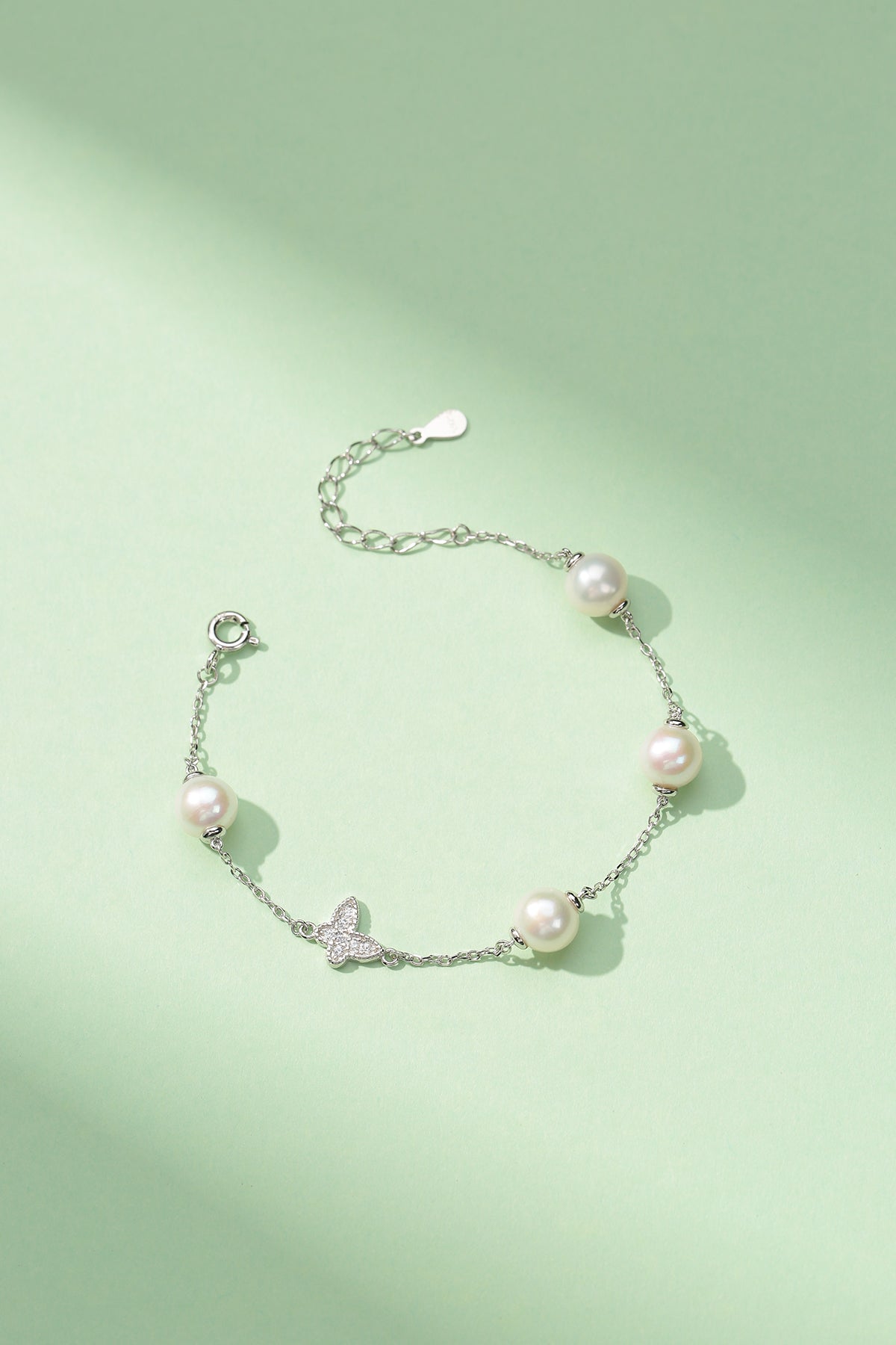 Freshwater Pearl Butterfly Design Bracelet 6-7mm