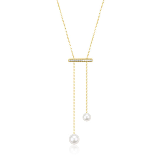 Two Pearl Pendant Necklace in Elegant Design