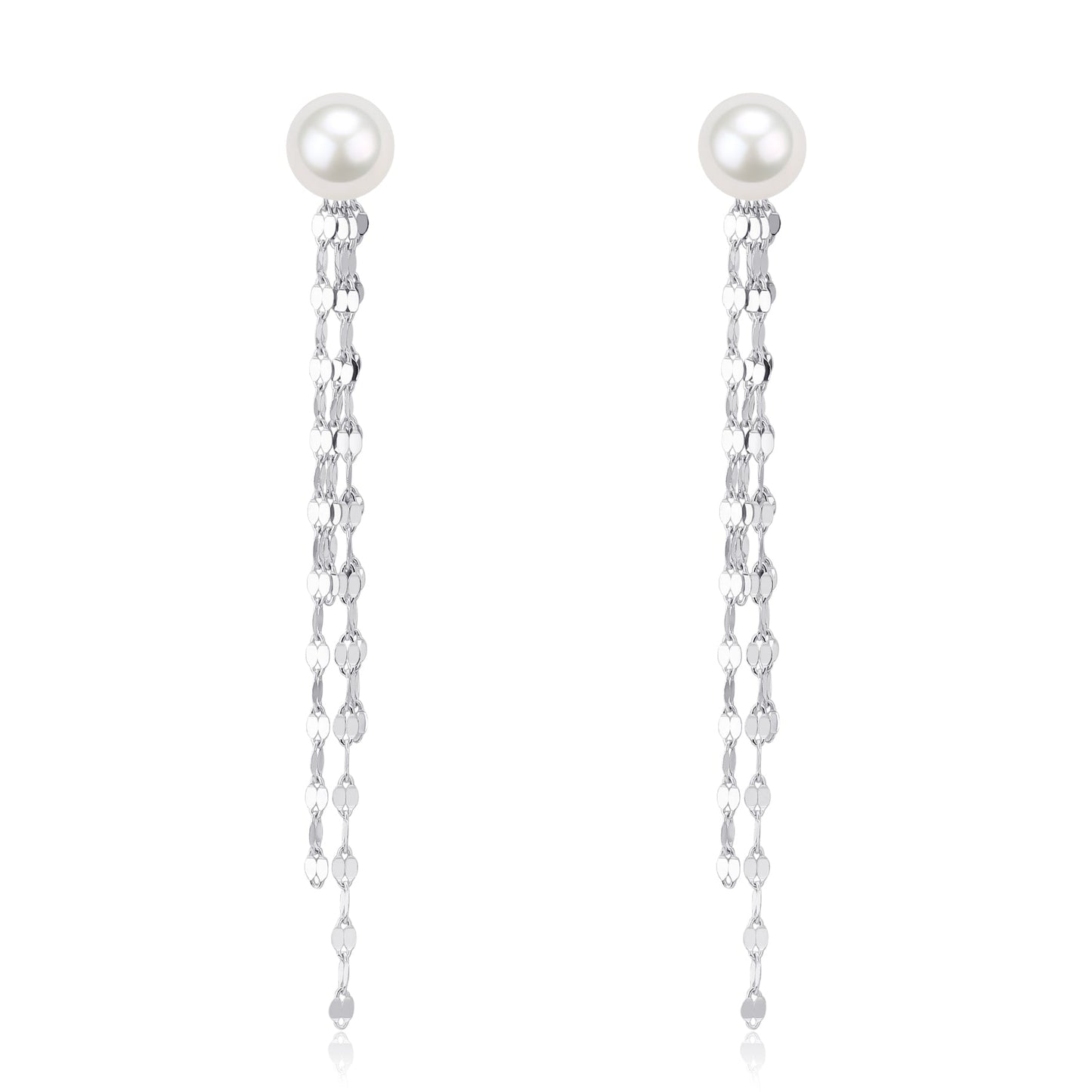 Freshwater Pearl Tassel Earrings in 6-7mm Size