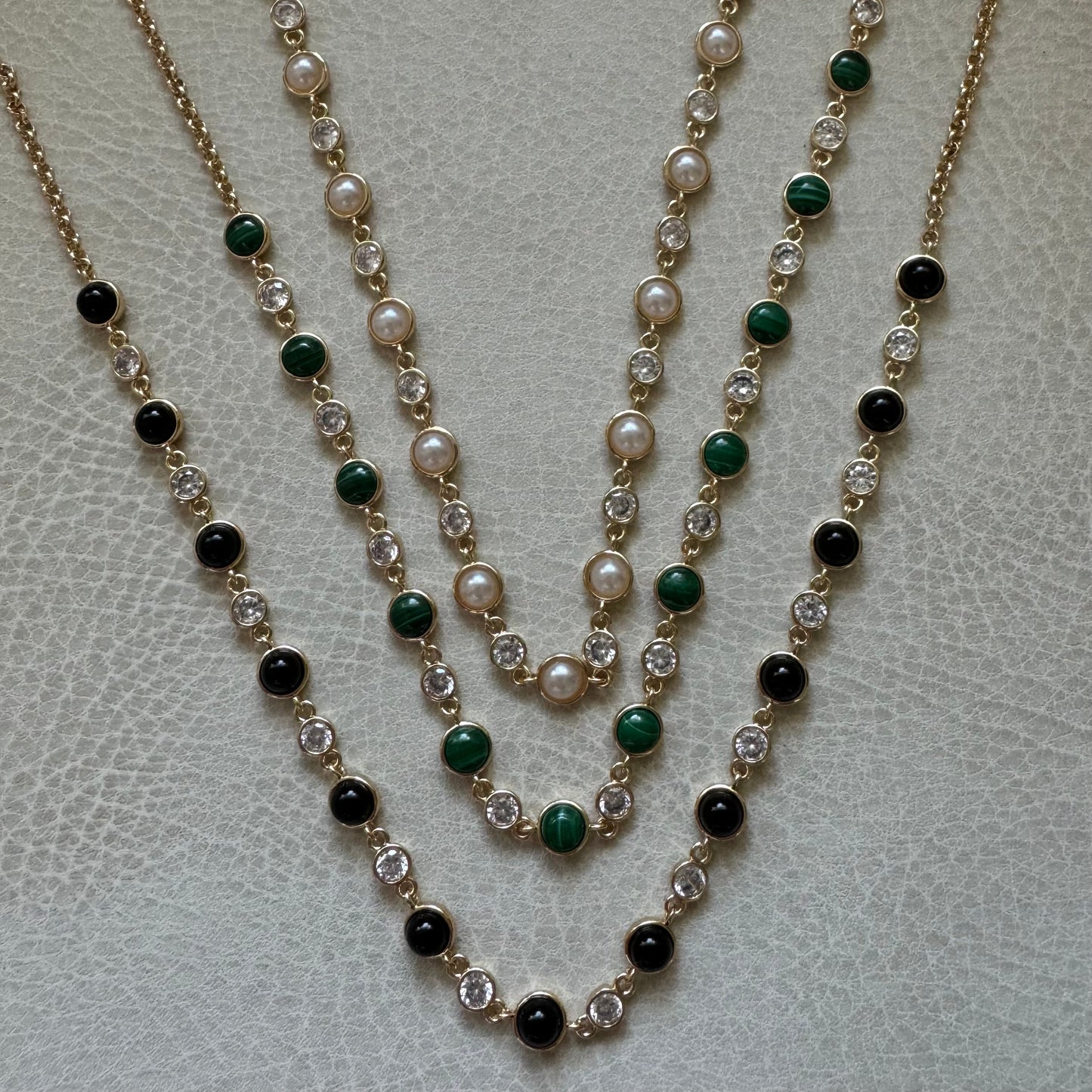 Malachite Tennis Necklace in Elegant Design