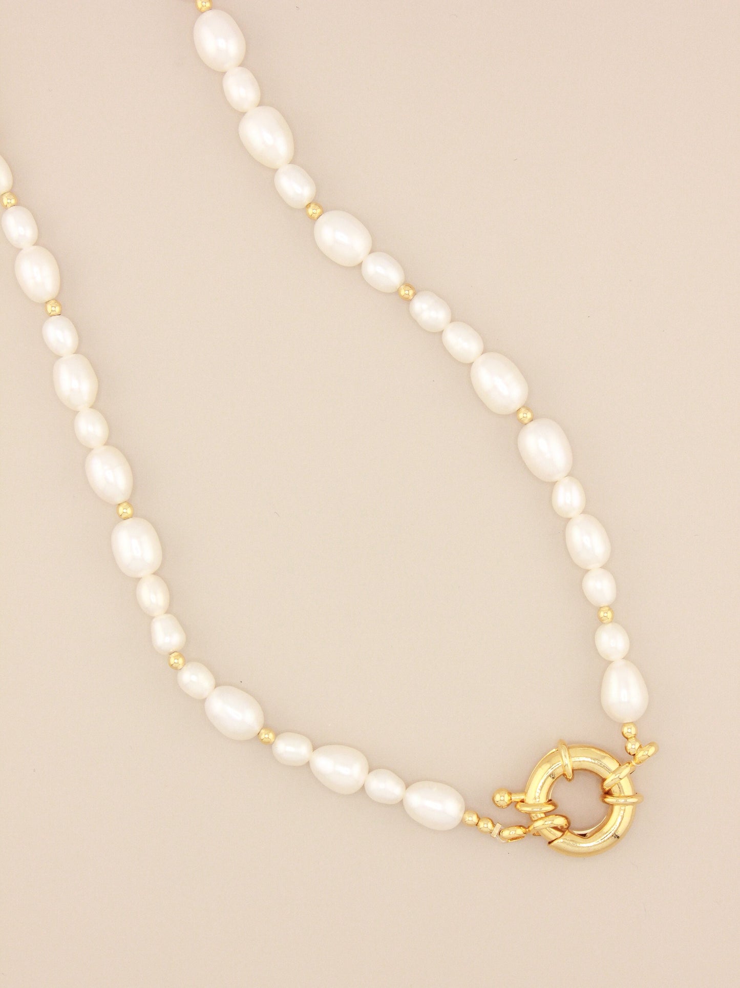 Multi Pearl Sailboat Design Necklace